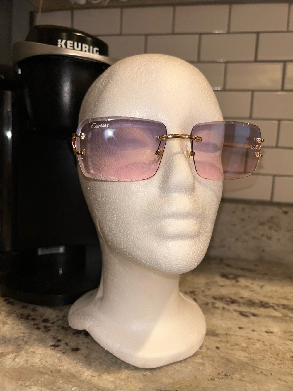 & Other Stories Rimless Gradient Pink to Purple Sunglasses